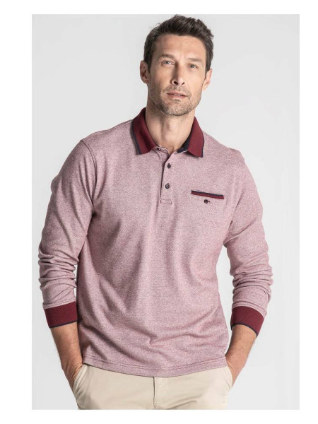 Polo Manga Larga Granate
