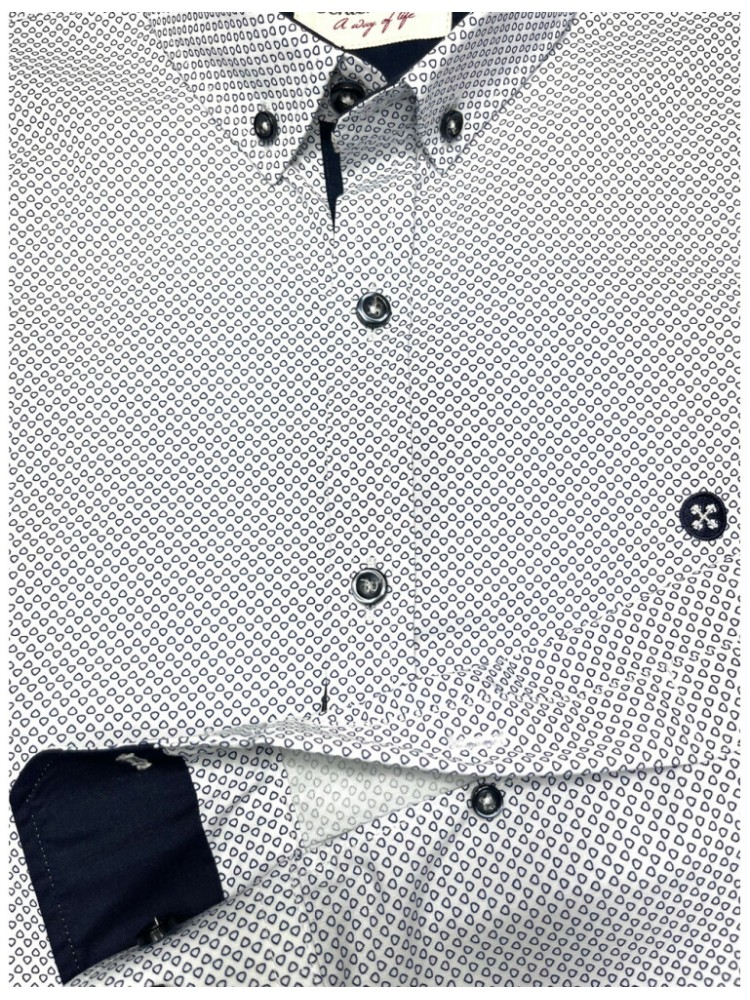 CAMISA MICRODIBUJO MARINO