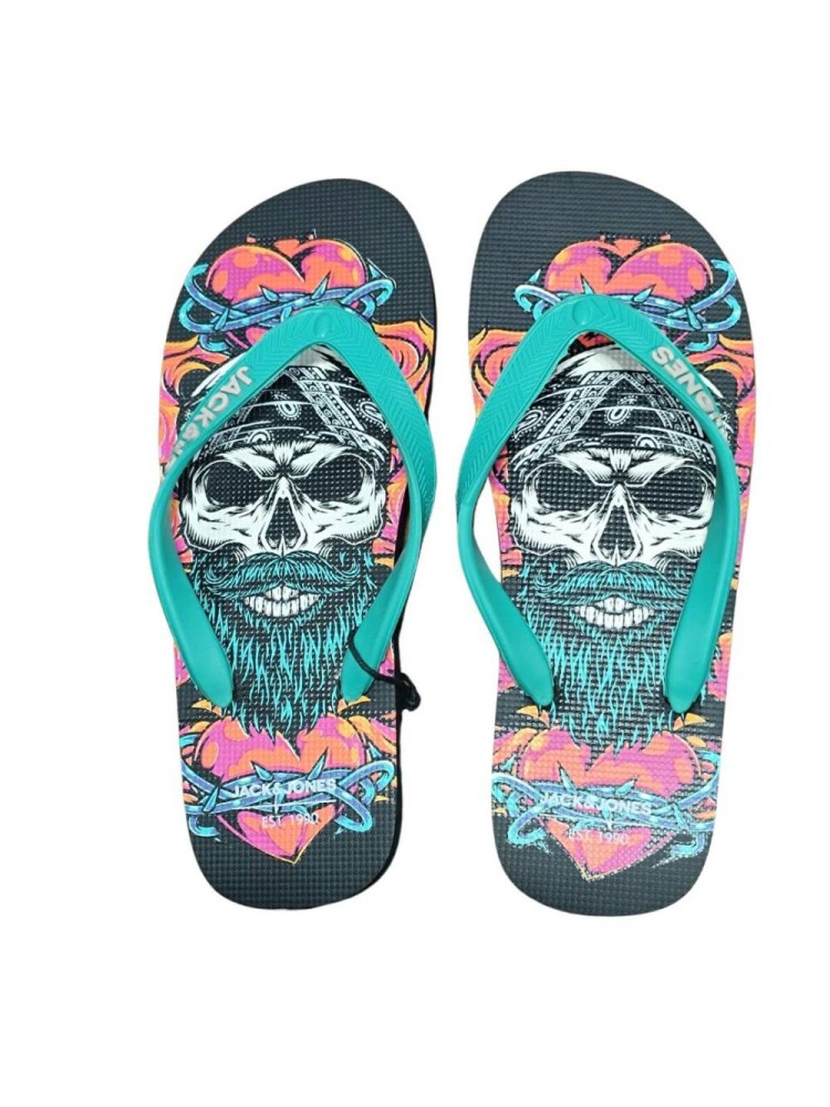 CHANCLA SKULL BLACK GREEN