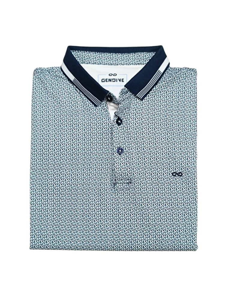 POLO GEOMETRICO AZUL