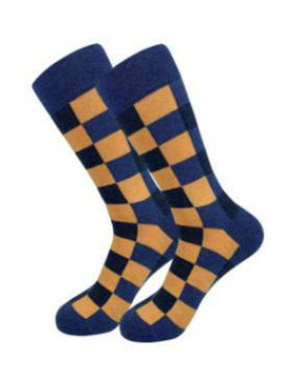 CALCETIN CUADROS NARANJAS