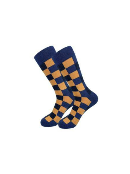CALCETIN CUADROS NARANJAS