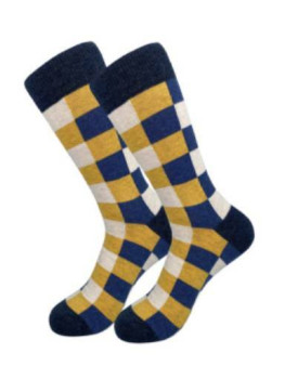 CALCETIN CUADROS AMARILLOS