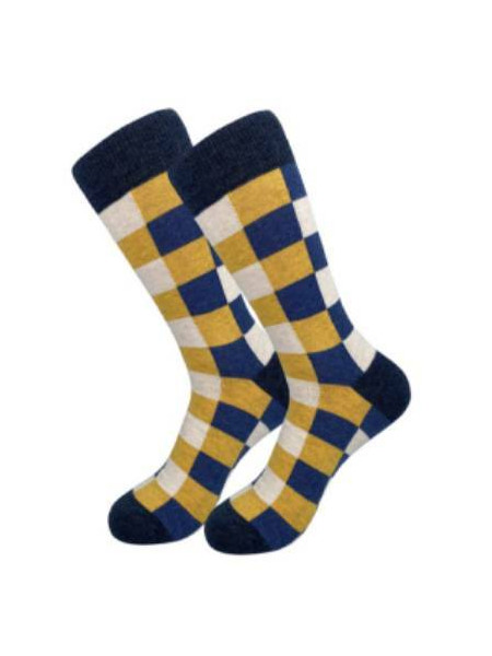 CALCETIN CUADROS AMARILLOS