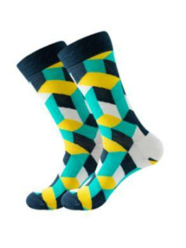 CALCETIN CUBO GEOMETRICO VERDE