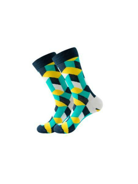 CALCETIN CUBO GEOMETRICO VERDE