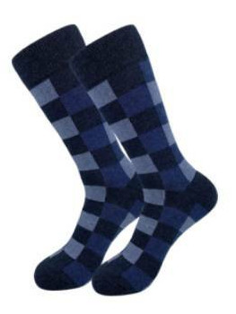 CALCETIN CUADROS AZULES