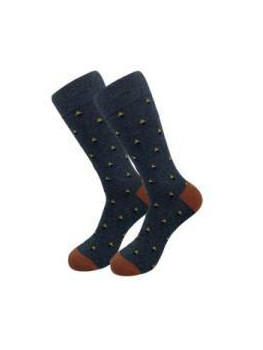 CALCETIN GRIS DIBUJO AMARILLO