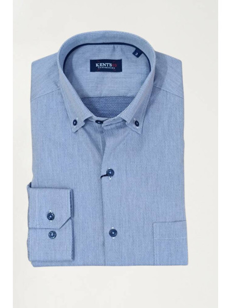 CAMISA KENT´S FALSO LISO AZUL