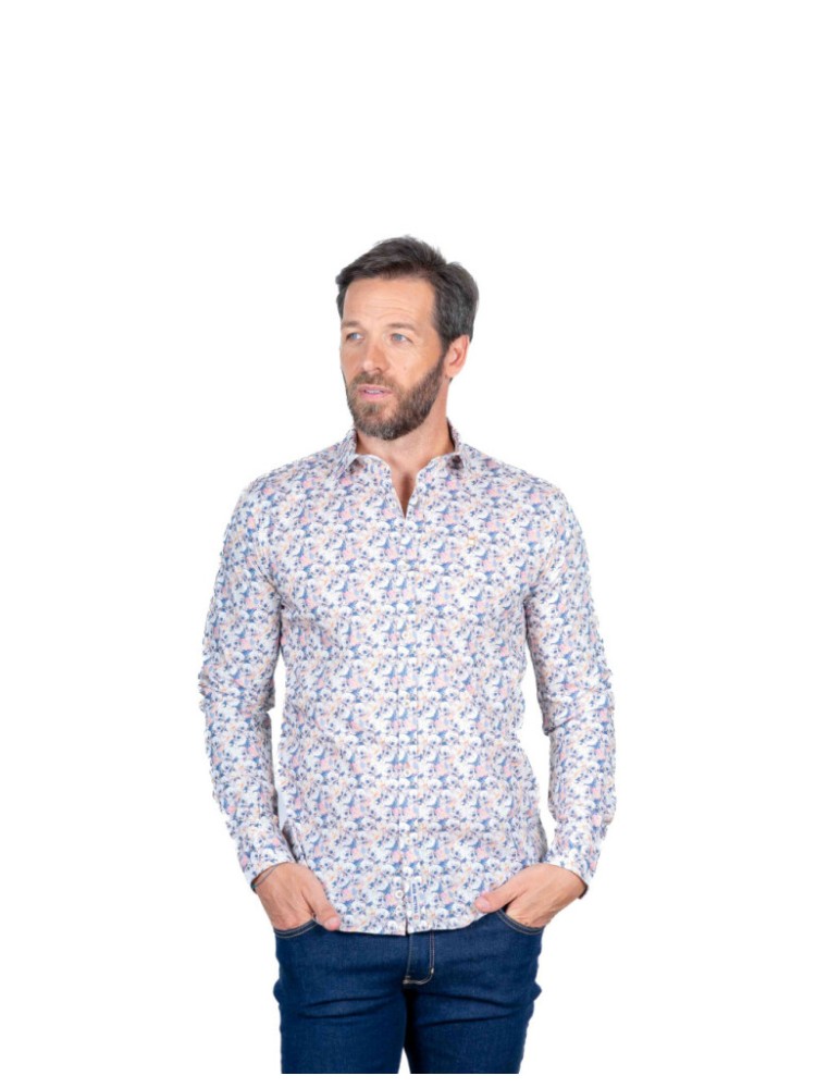 CAMISA SLIM FIT CALAVERAS FLOR