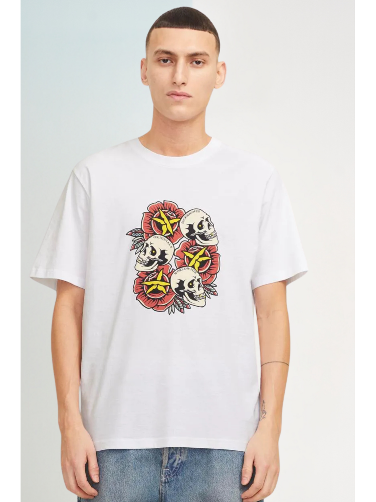 CAMISETA TOMY SKULL JACK JONES BLANCA