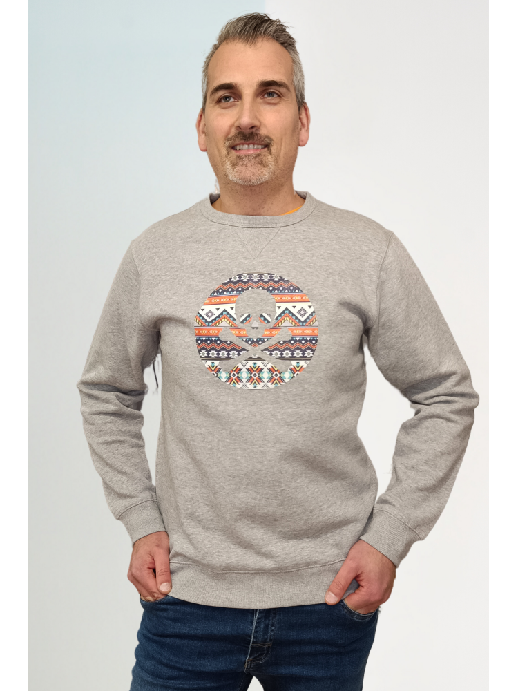 SUDADERA CALAVERA ETNICA GRIS