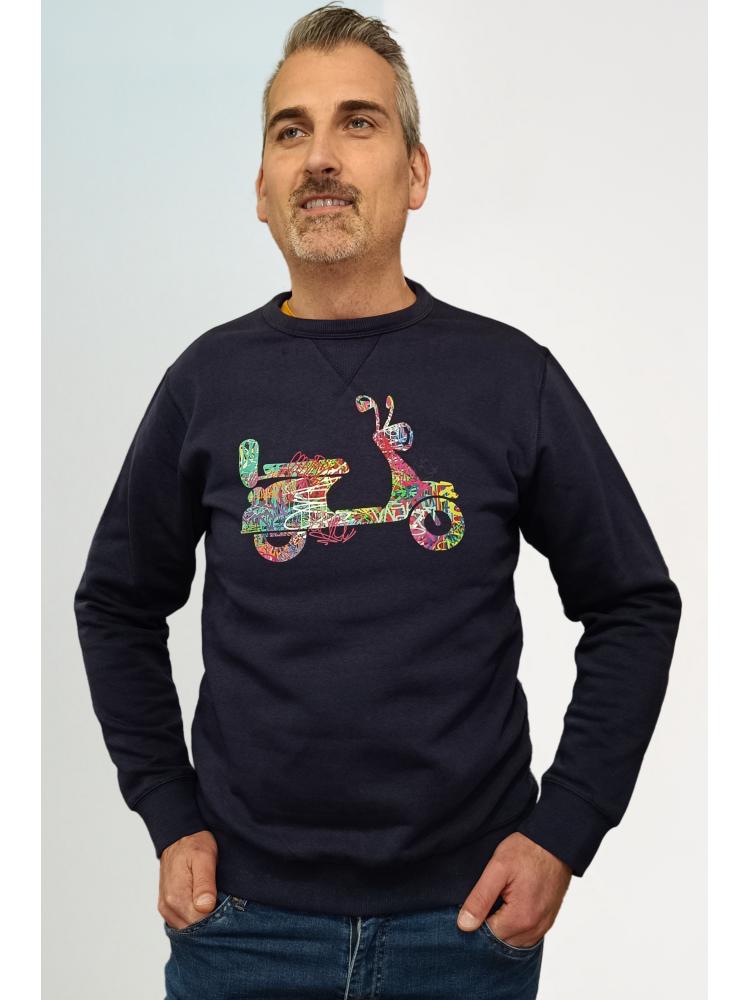 SUDADERA VESPA PRINT MARINO