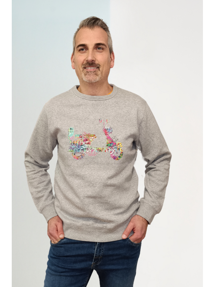 SUDADERA VESPA PRINT GRIS