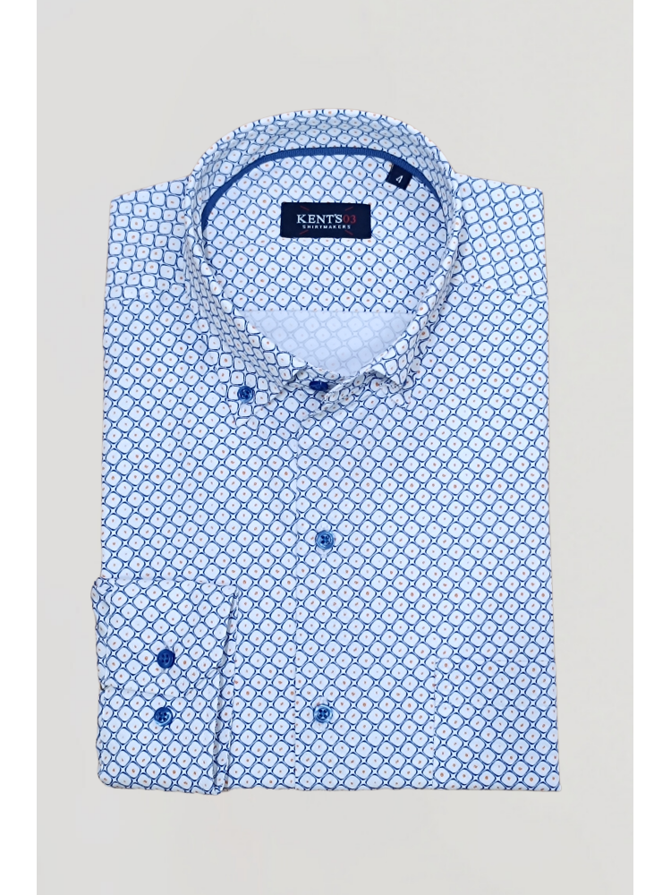 CAMISA DIBUJO AZUL CON BOLSO