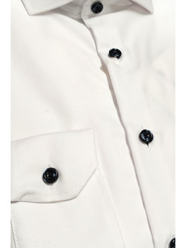 CAMISA VESTIR BLANCA BOTONES AZUL 2