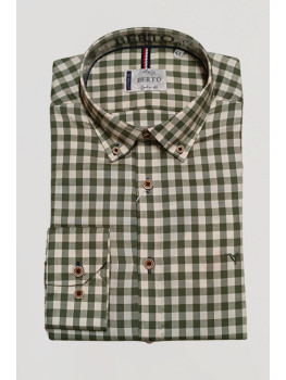 CAMISA CUADRO VERDE OXFORD