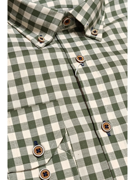 CAMISA CUADRO VERDE OXFORD