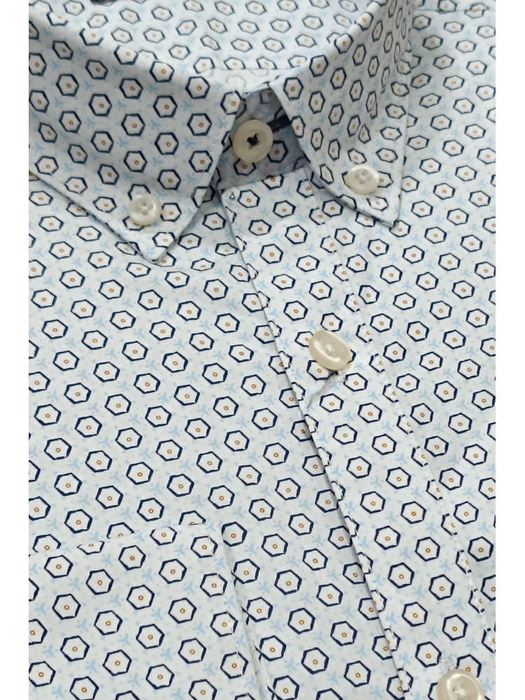 CAMISA HEXAGONO AZUL