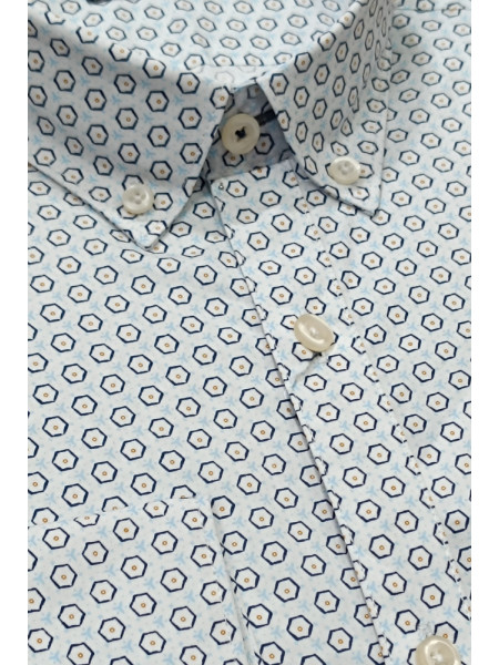 CAMISA HEXAGONO AZUL