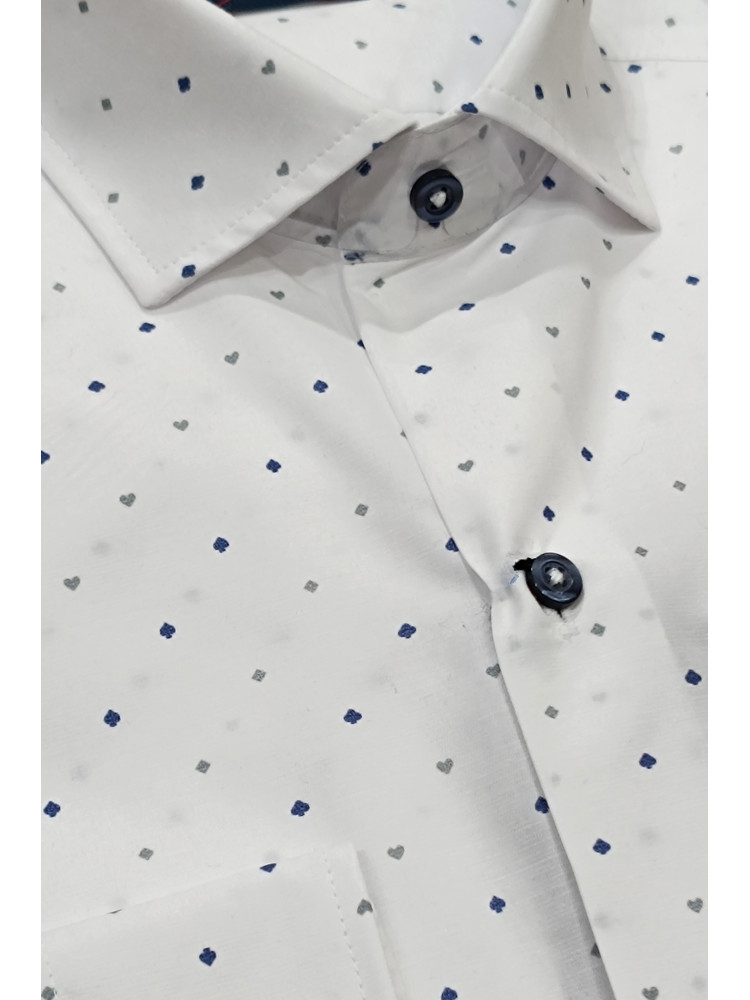 CAMISA BLANCA DIBUJO BICOLOR