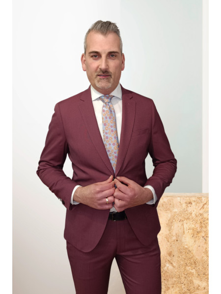 TRAJE SLIM FIT GRANATE