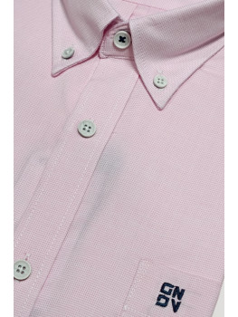 CAMISA ROSA FALSO LISO CON BOLSO 2