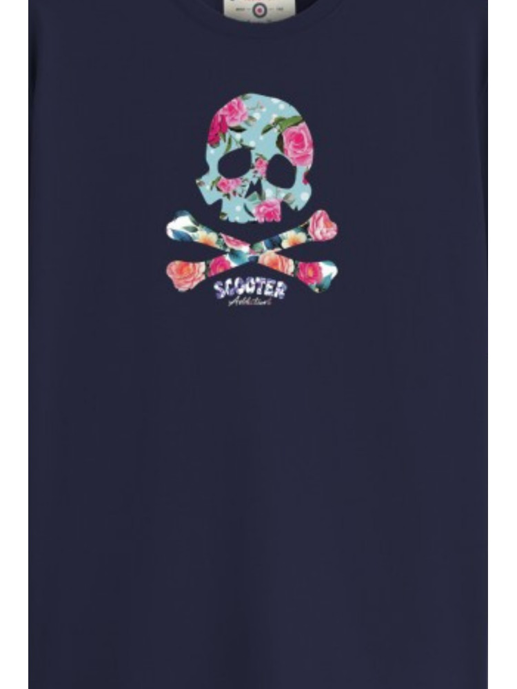 CAMISETA SCOOTER SKULL FLOWERS