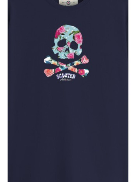 CAMISETA SCOOTER SKULL FLOWERS