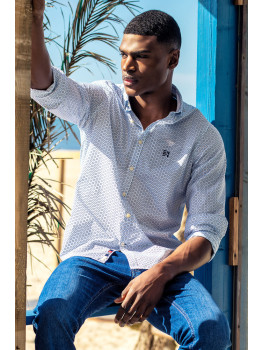 CAMISA HEXAGONO AZUL