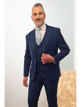 TRAJE AZUL CON CHALECO