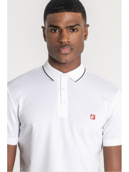 POLO BLANCO VIVO NEGRO