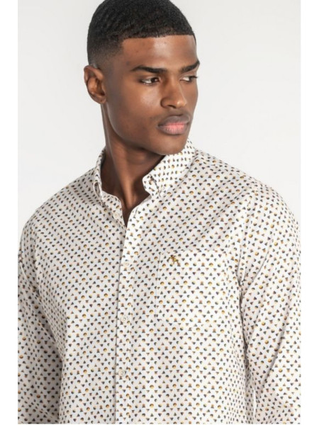 CAMISA BLANCA DIBUJO GEOMETRICO
