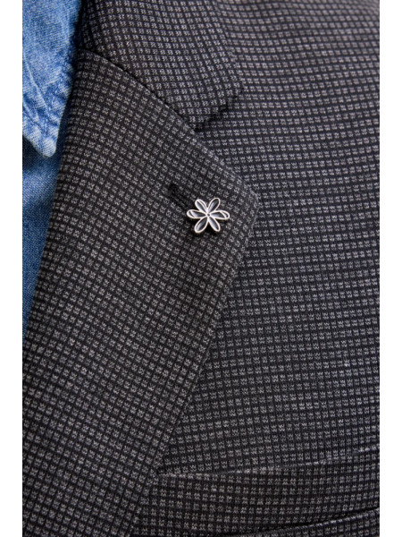 AMERICANA GRIS PUNTO ELASTICO SLIM FIT