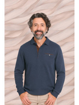 POLO MANGA LARGA MARINO