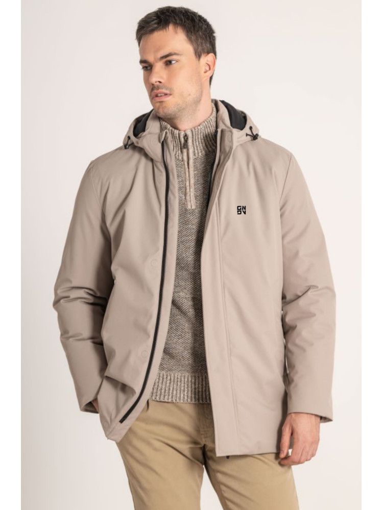 PARKA BEIGE GENDIVE CREMALLERAS LATERAL