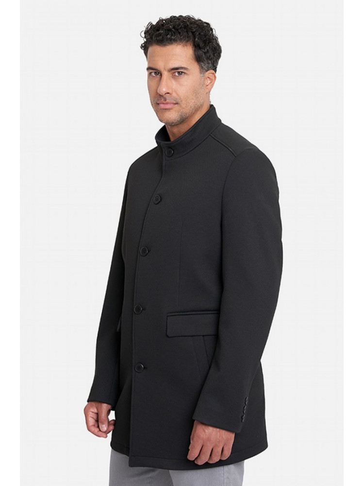 ABRIGO NEGRO CUELLO TIRA