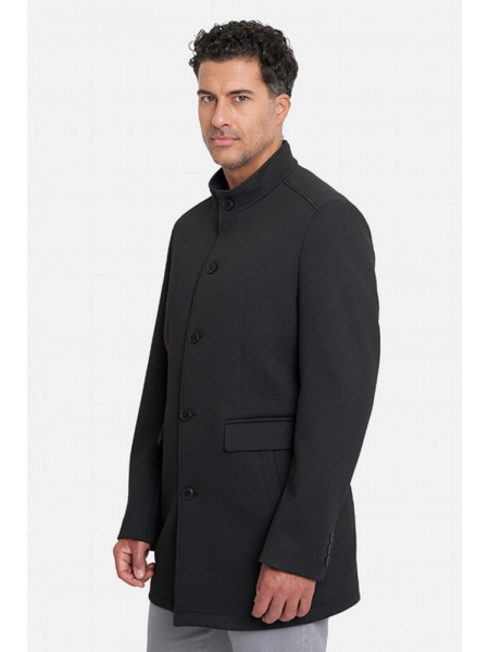 ABRIGO NEGRO CUELLO TIRA