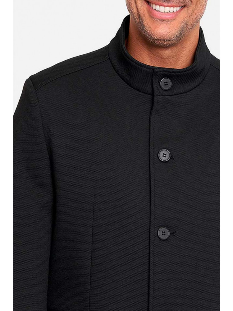 ABRIGO NEGRO CUELLO TIRA