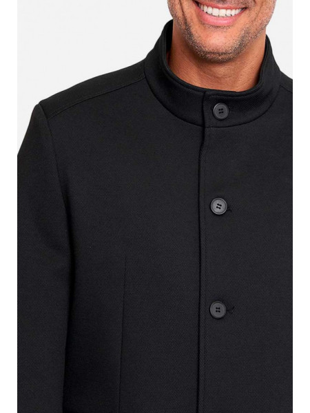 ABRIGO NEGRO CUELLO TIRA