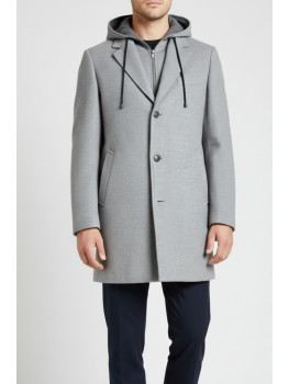 ABRIGOS GRIS PECHERA Y CAPUCHA