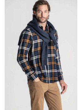 Camisa cuadros Azul -Camel