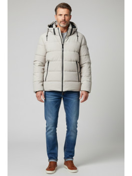 PARKA BEIGE CAPUCHA DESMONTABLE