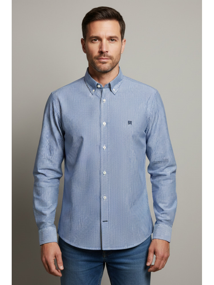 CAMISA RAYA OXFORD AZUL