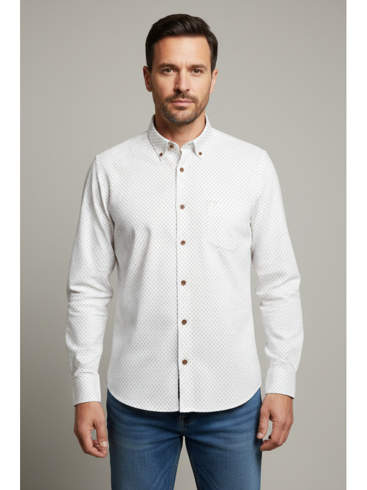 CAMISA BERTO BLANCA DIBUJO VERDE