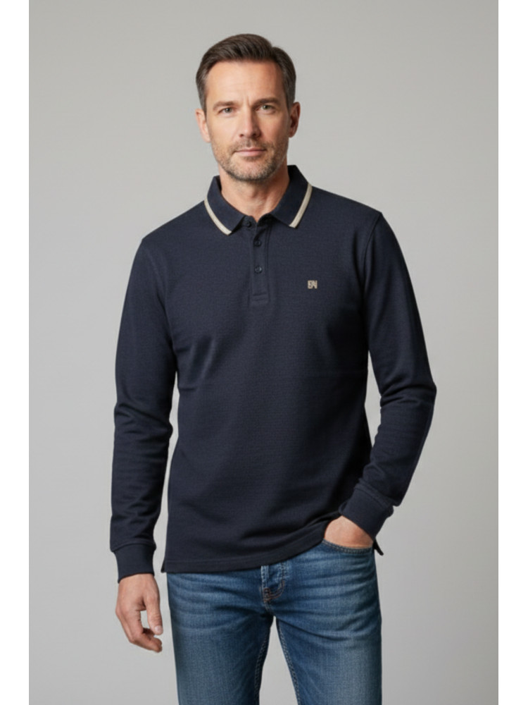 POLO AZUL MARINO VIVO CAMEL