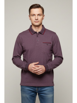 POLO BURDEOS CON BOLSO