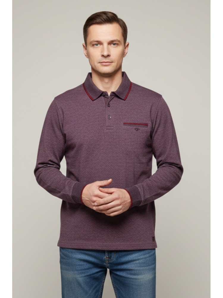 POLO BURDEOS CON BOLSO