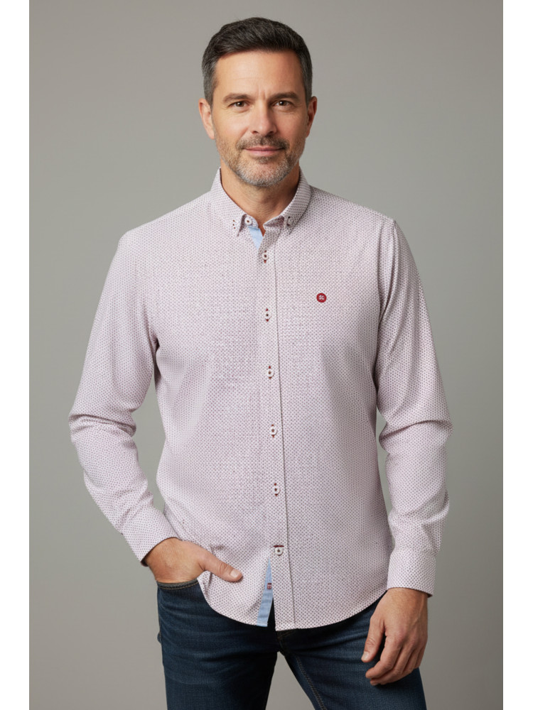 CAMISA BLANCA DIBUJO GRANATE