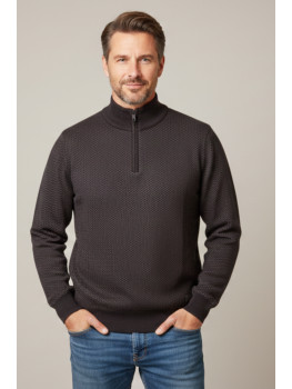 JERSEY MARRON CREMALLERA FORRO POLAR